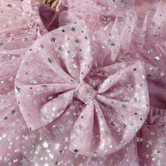 Newborn Tulle Dress Bowknot & Star Charm | Baby Photo Outfit