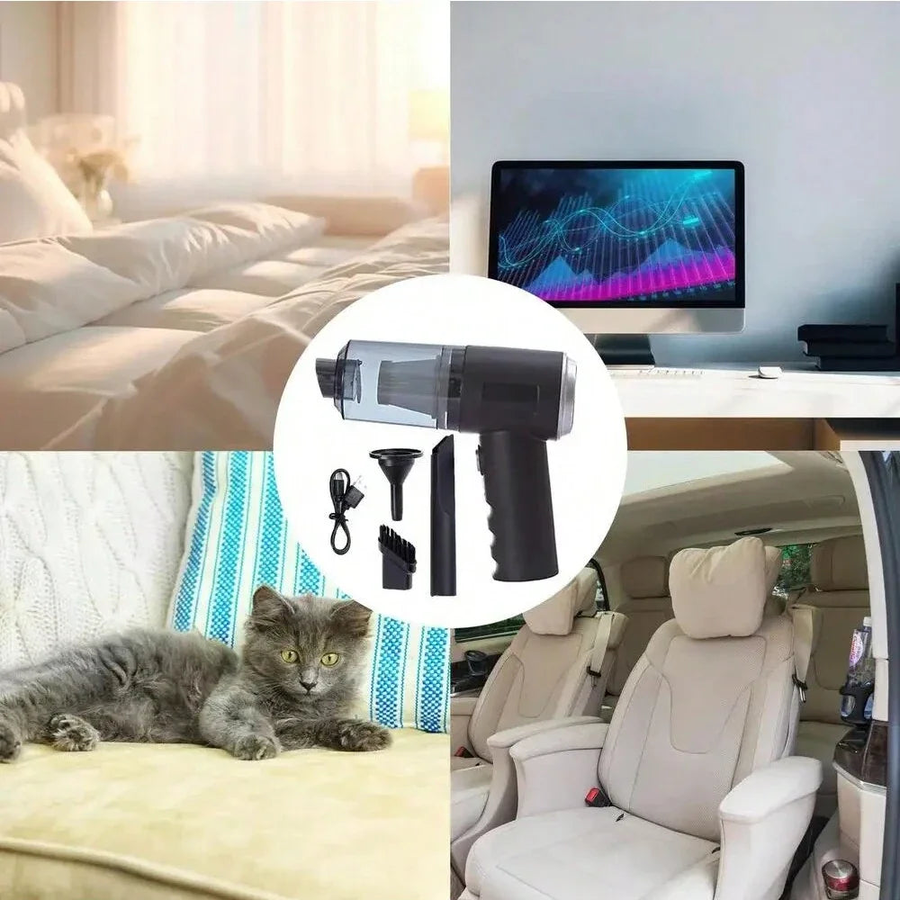 3-in-1 USB Rechargeable Mini Vacuum – Car & Home Cordless Handheld Vacuum Cleaner Peaceful Pleasures Health and Wellness