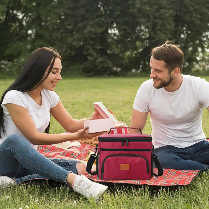 Insulated Picnic Bags Large Capacity Portable Outdoor Hand-held Ice Pack Locked Cold and Dirt Resistant Lunch Box Bag Peaceful Pleasures Health and Wellness