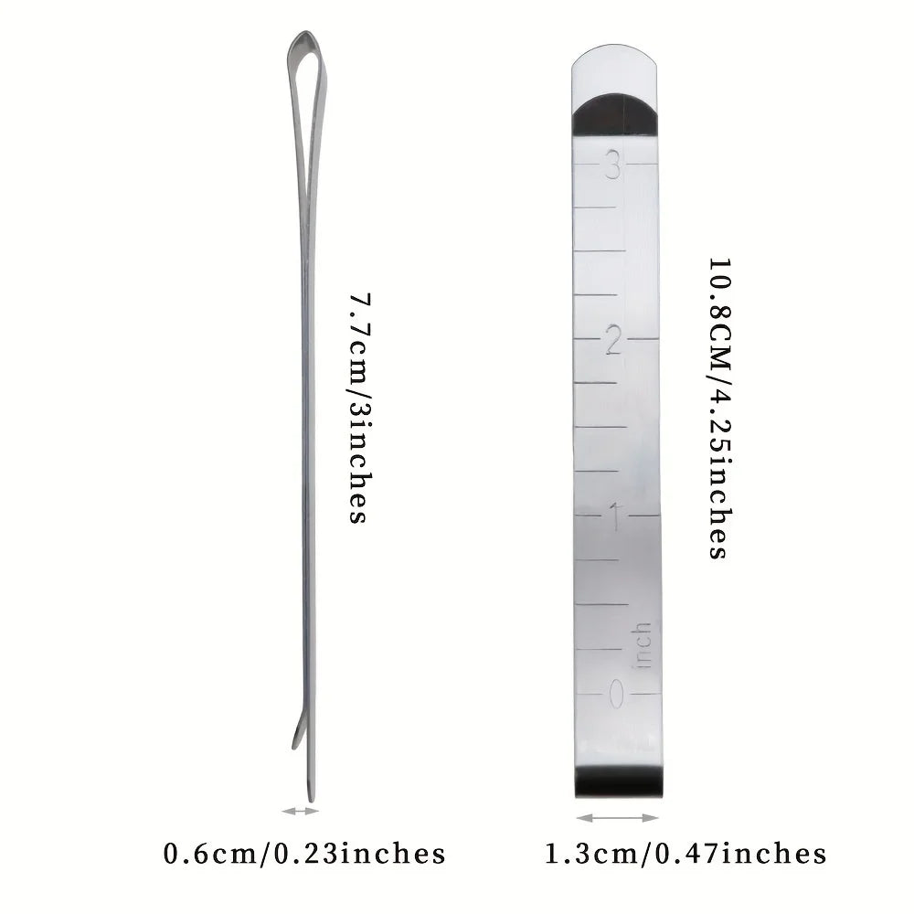 5 Stainless Steel Hemming Clips Sewing Supplies Measuring Ruler DIY