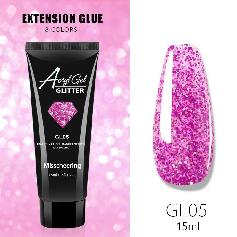30ml Nail Extension Gel Nail Build Poly Nail Acrylic Gel UV LED Quick Extension of Crystal Model Painless Crystal Glue Peaceful Pleasures Health and Wellness GL05