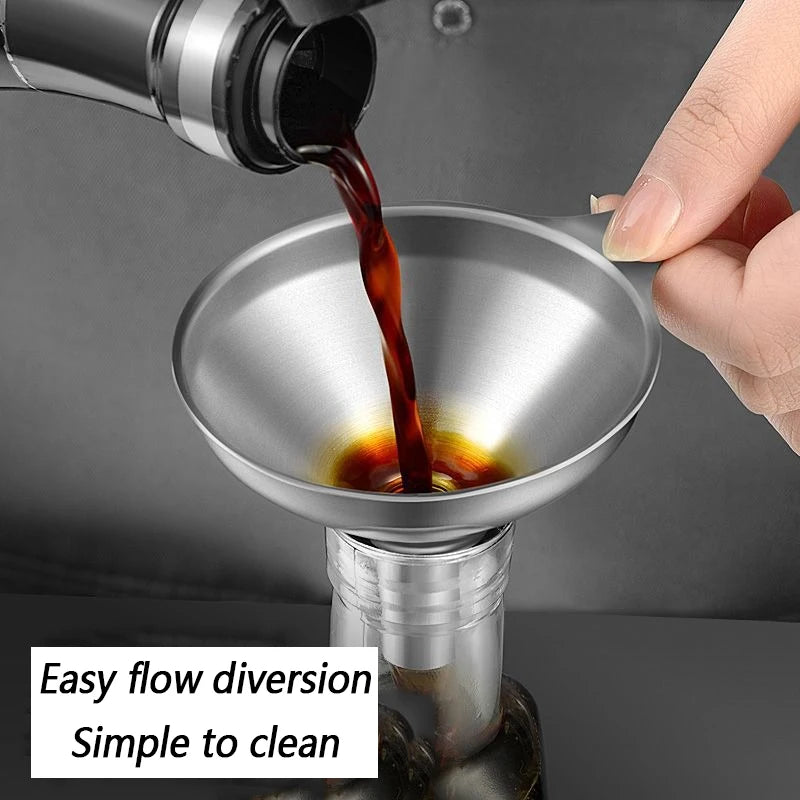 Stainless Steel Kitchen Funnel Set – 3 Sizes for Bottles, Essential Oils & Spices
