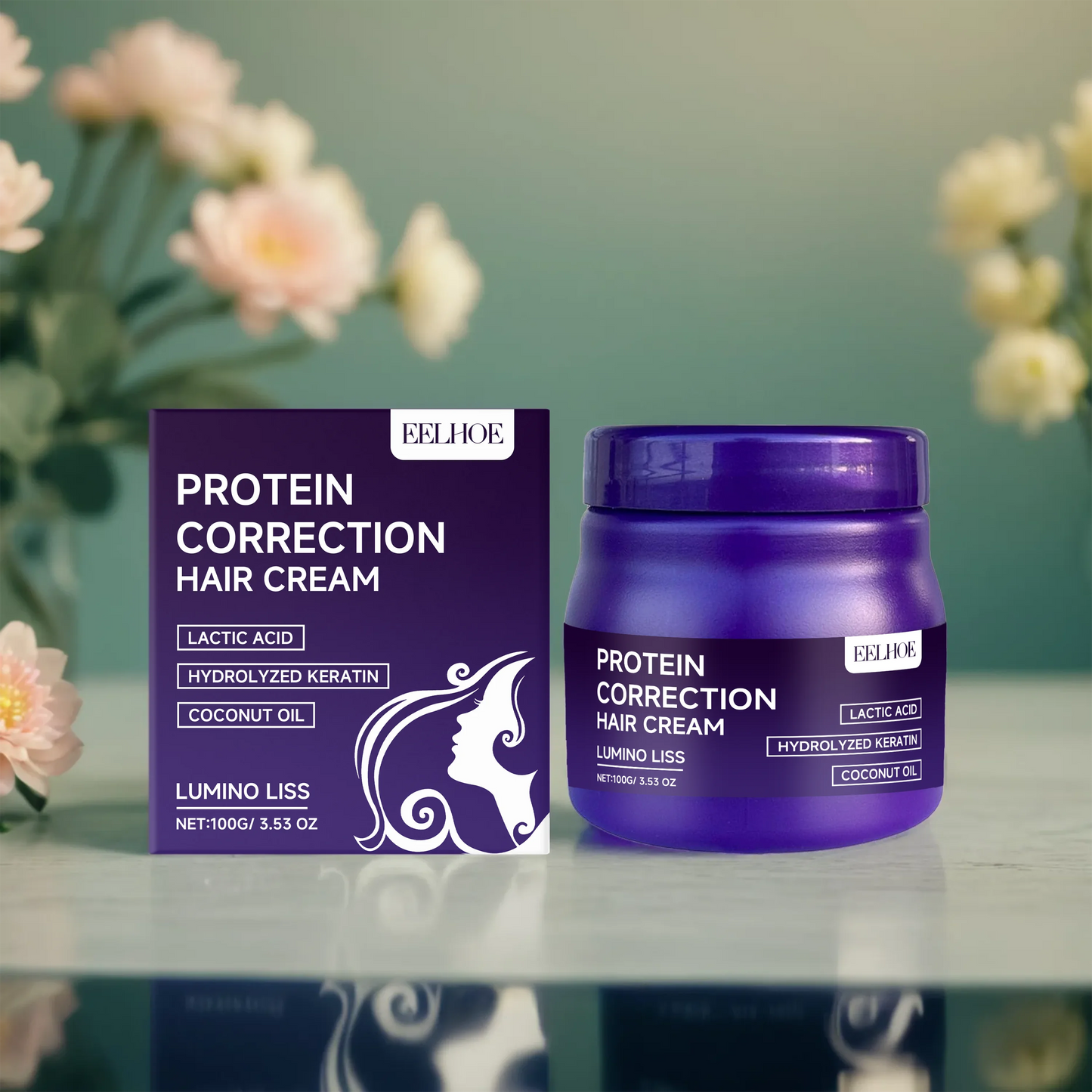 Protein Correction Hair Cream Nourishing Smoothing Hair Long-Lasting Hair Straighten Effect Anti Frizz Hair Straightening Cream Peaceful Pleasures Health and Wellness