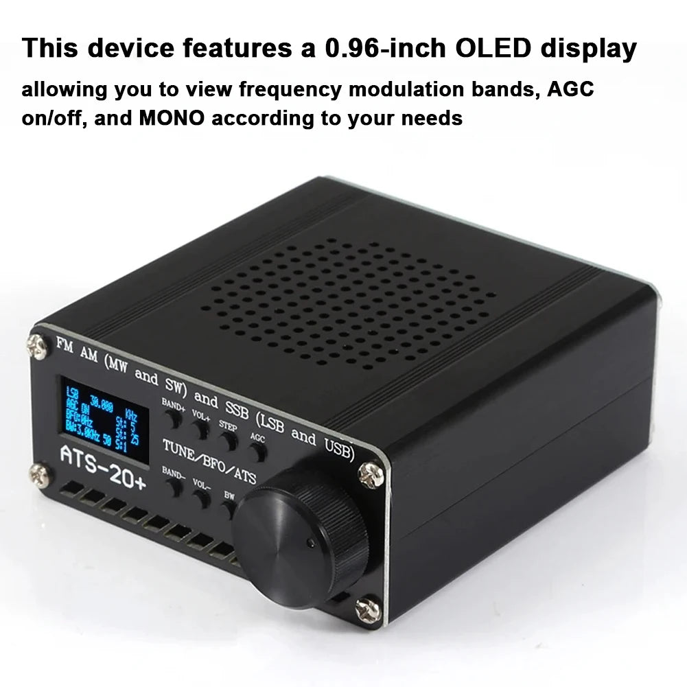 ATS-20+ SI4735 Full Waveband Radios Receiver Frequency Modulation AM (MW & SW) SSB (LSB & USB) Covering Commercial Radiobands Peaceful Pleasures Health and Wellness