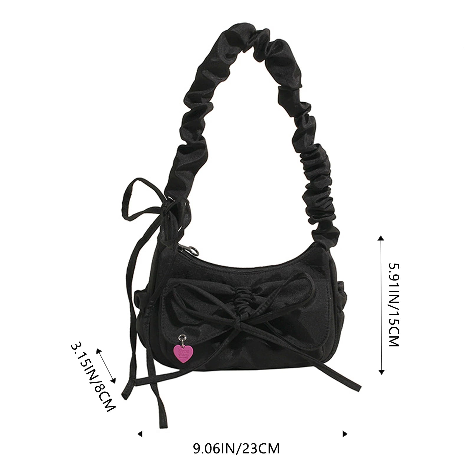 1Pcs/lot Black Bow Casual Shoulder Bags for Women Korean Style Washed Denim Summer Handbag Exquisite Gift for Ladies Birthday Peaceful Pleasures Health and Wellness