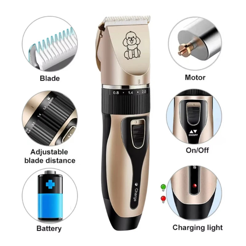 Professional Cat Dog Hair Clipper Tool Silent USB Rechargeable Pet Grooming Clipper Set Electric Pet Hair Clipper Dog Shaver Peaceful Pleasures Health and Wellness