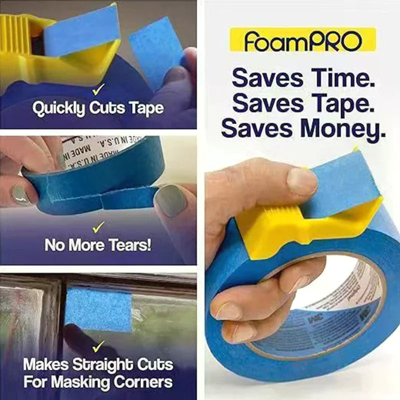 3-Piece Tape Dispenser Set with Cutter – Painting & Craft Tool