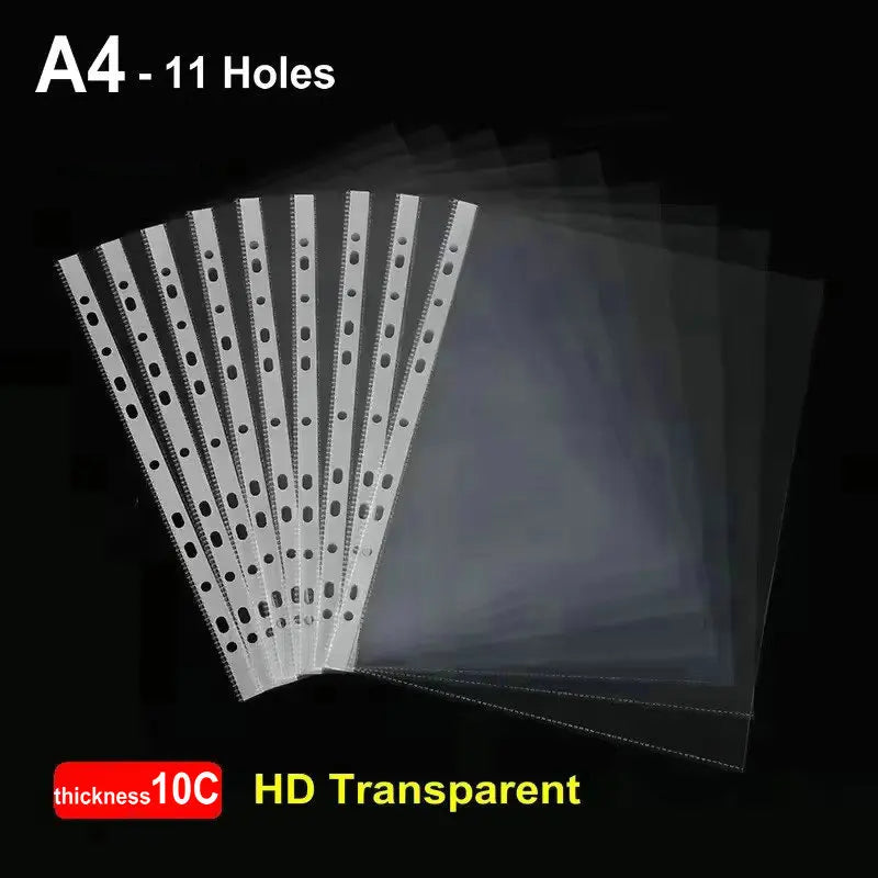 HD Transparent A4 Binder Sleeves 11-holes Sheet Protector Plastic