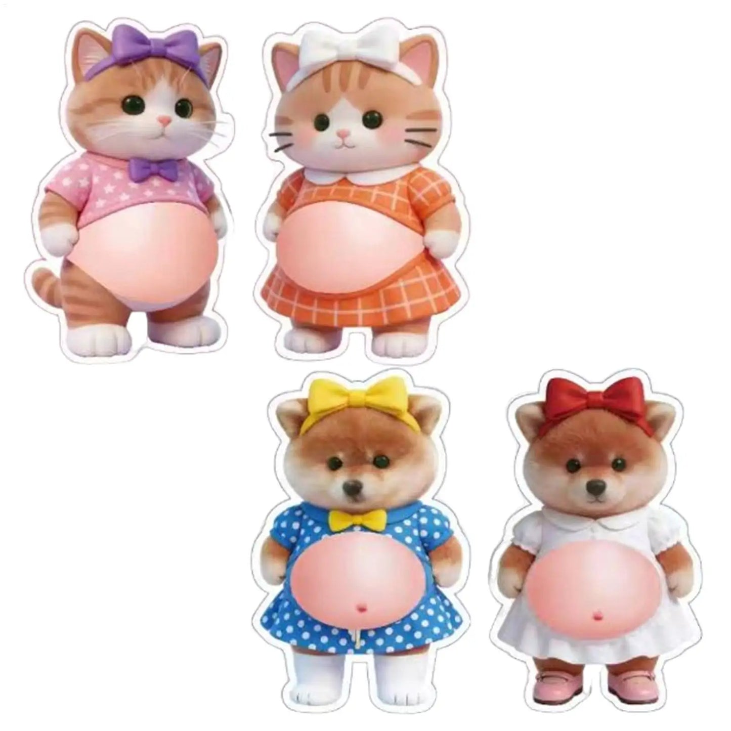 3D Puppy Cartoon Stickers – Squeezable PVC Decals, 2-Pack