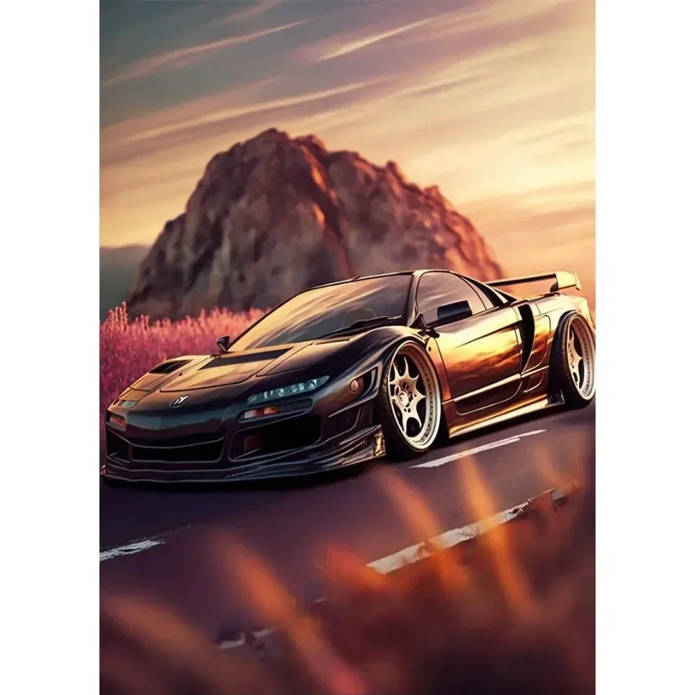 Nordic Supercar Canvas Wall Art | Racing Poster for Garage & Home Canvas Wall Art Peaceful Pleasures Health and Wellness