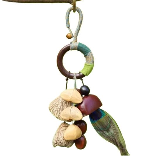 Plant Seeds Nutshell Rattle Bag Hanging Handmade Wind Chimes Healing Peaceful Pleasures Health and Wellness