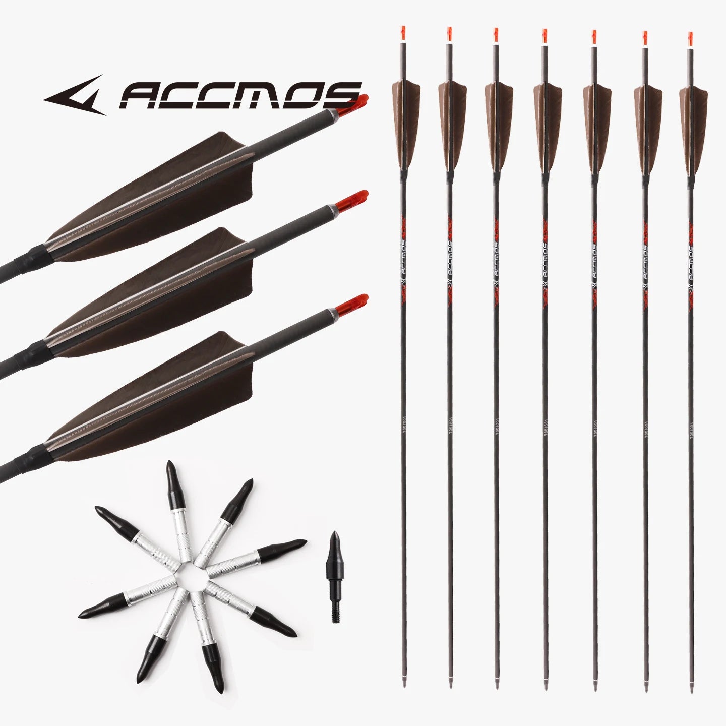 6 12 Pure Carbon Turkey Feather Arrow ID6 Spine 250 300 350 400 500