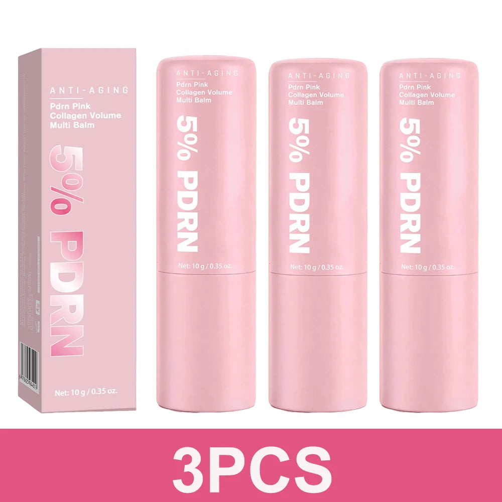 PDRN Pink Collagen Volume Multi Balm, All In One Volufiline, PDRN& NAD Stick ,Helping Look of Fine Lines, Firming Care,Lip Care Peaceful Pleasures Health and Wellness 3PCS