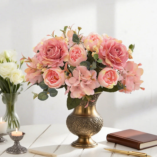 Silk Artificial Rose Bouquet – Wedding & Home Décor Flowers Artificial Flower Bouquet Peaceful Pleasures Health and Wellness