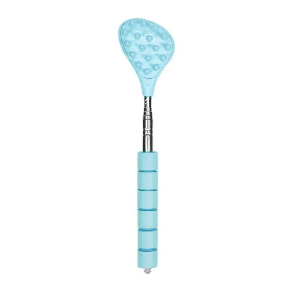 Extendable Cactus Back Scratcher With Two Size Spikes Retractable One Hand Itch Stick For Men Women Portable Point Massager Peaceful Pleasures Health and Wellness light blue