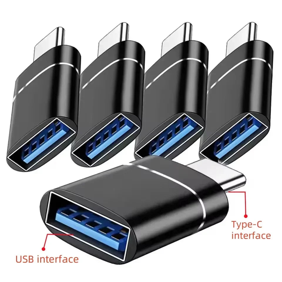 5PCS OTG USB 3.0 To Type C Adapter Type C Male To USB Female Converter for Laptop Macbook Xiaomi Samsung OTG Connector Peaceful Pleasures Health and Wellness 5pcs Black-A