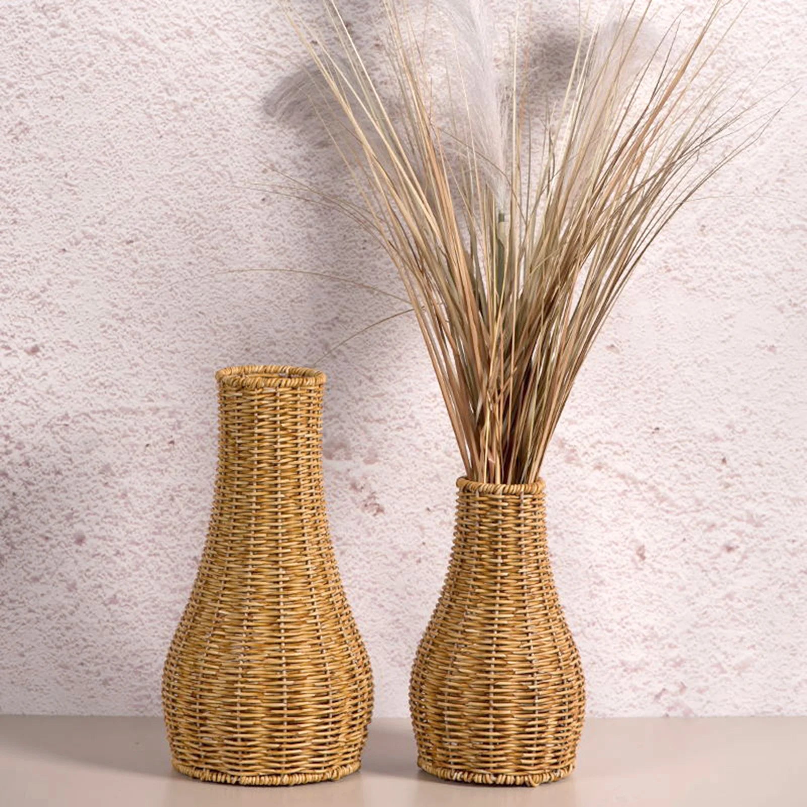 Imitation Rattan Weaving Vase Natural Looking Decorative Vase for Living Room & Wedding Arrangements Peaceful Pleasures Health and Wellness