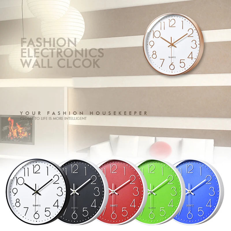 Pointer Display Simple Silent Circular Wall Clock Fashionable Wall Mounted Office Bedroom Clock Home Decoration Peaceful Pleasures Health and Wellness