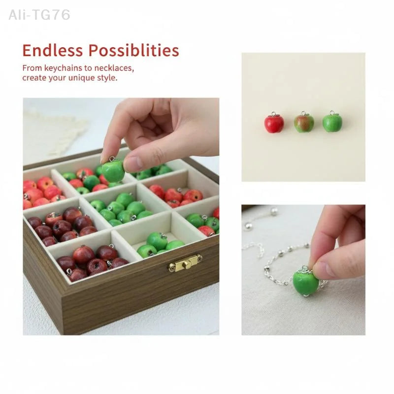 5-Pack 3D Resin Fruit Charms for DIY Jewelry Bracelets