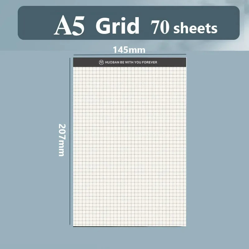 A5 A6 Memo Notepad Grid Lined Paper Header Durable Writing Pads Daily