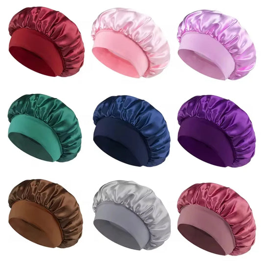 Women's Satin Sleep Bonnet | Wide Brim, Elastic Band Hair Care Satin Sleep Bonnet Peaceful Pleasures Health and Wellness