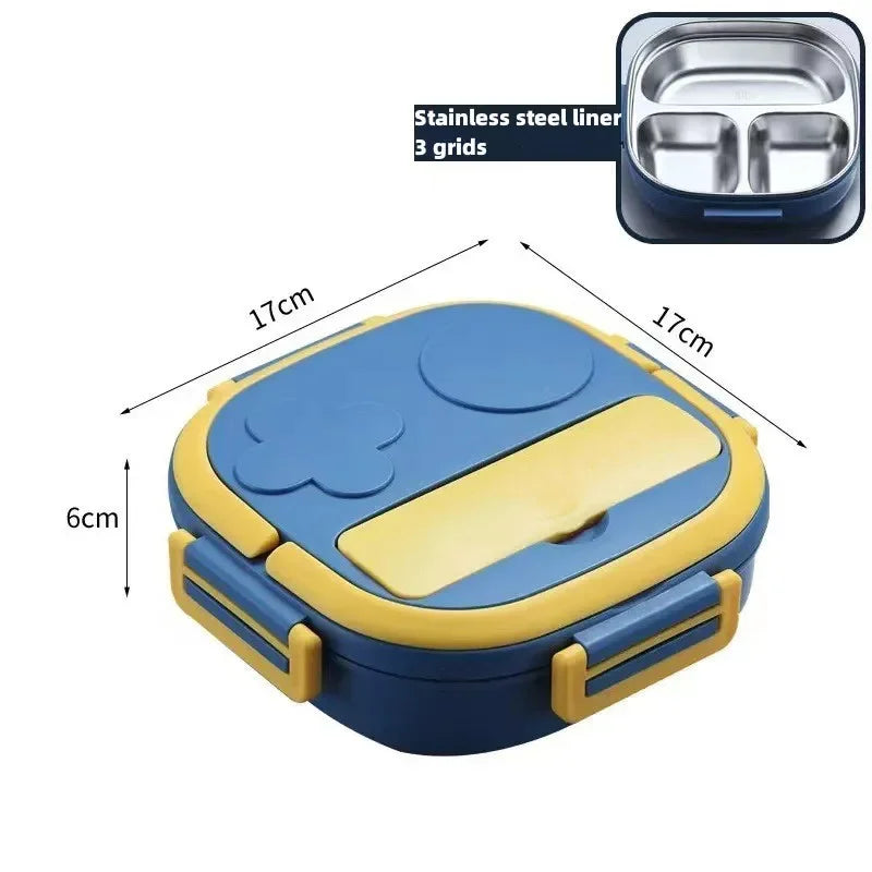 Stainless Steel Bento Lunch Box – Leakproof, Eco-Friendly Food Container for Kids & Adults Peaceful Pleasures Health and Wellness Blue 3 grids 2