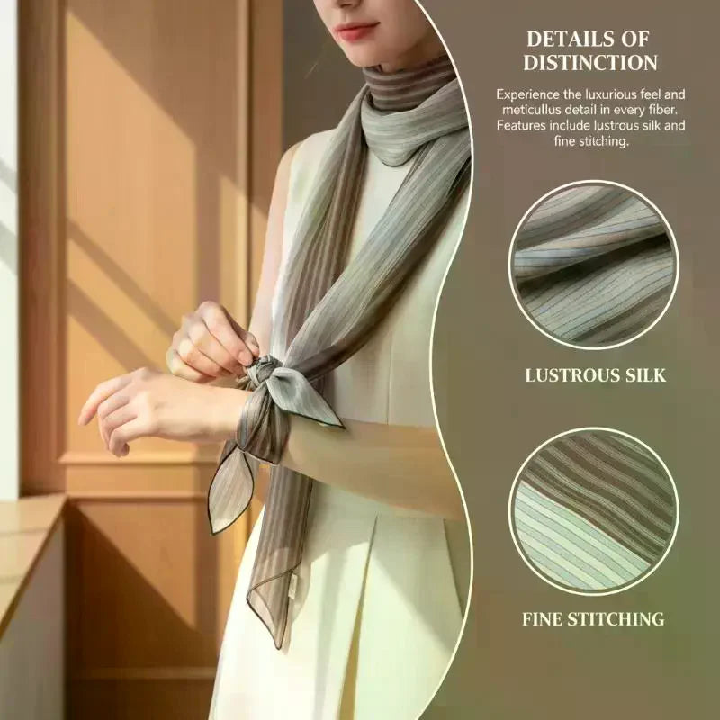 Striped Silk-Blend Scarf – Neck, Head & Hair Accessory for Women
