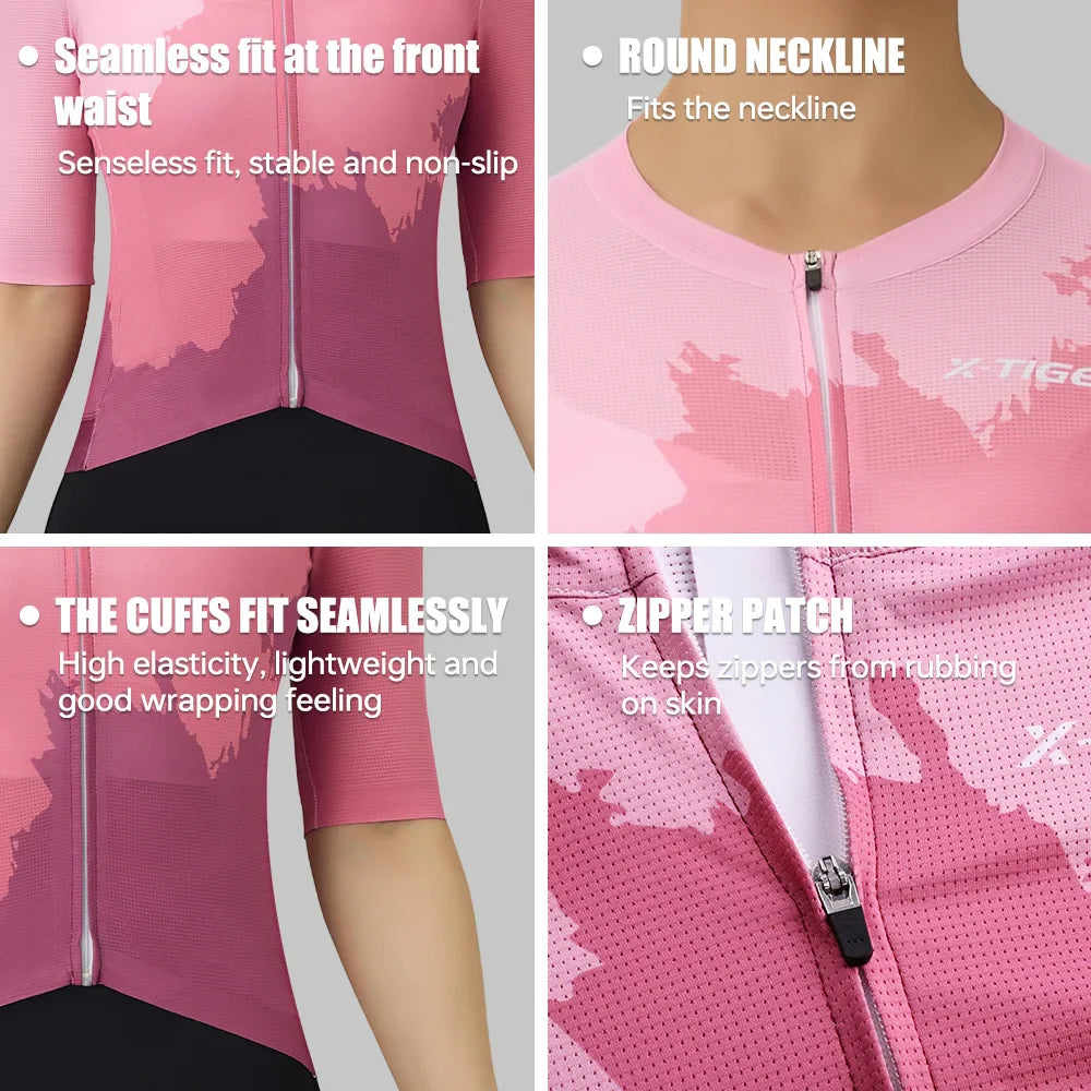 X-TIGER Women's Cycling Jersey – Quick-Dry, Breathable, Short Sleeve