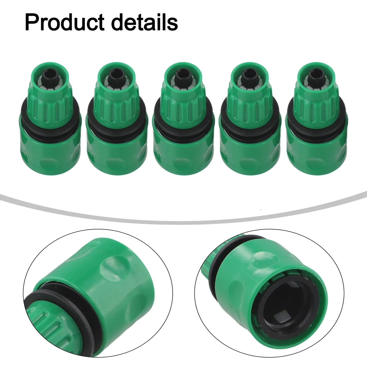 5-Pack 3/8" Quick Hose Connector | Garden Irrigation Fitting