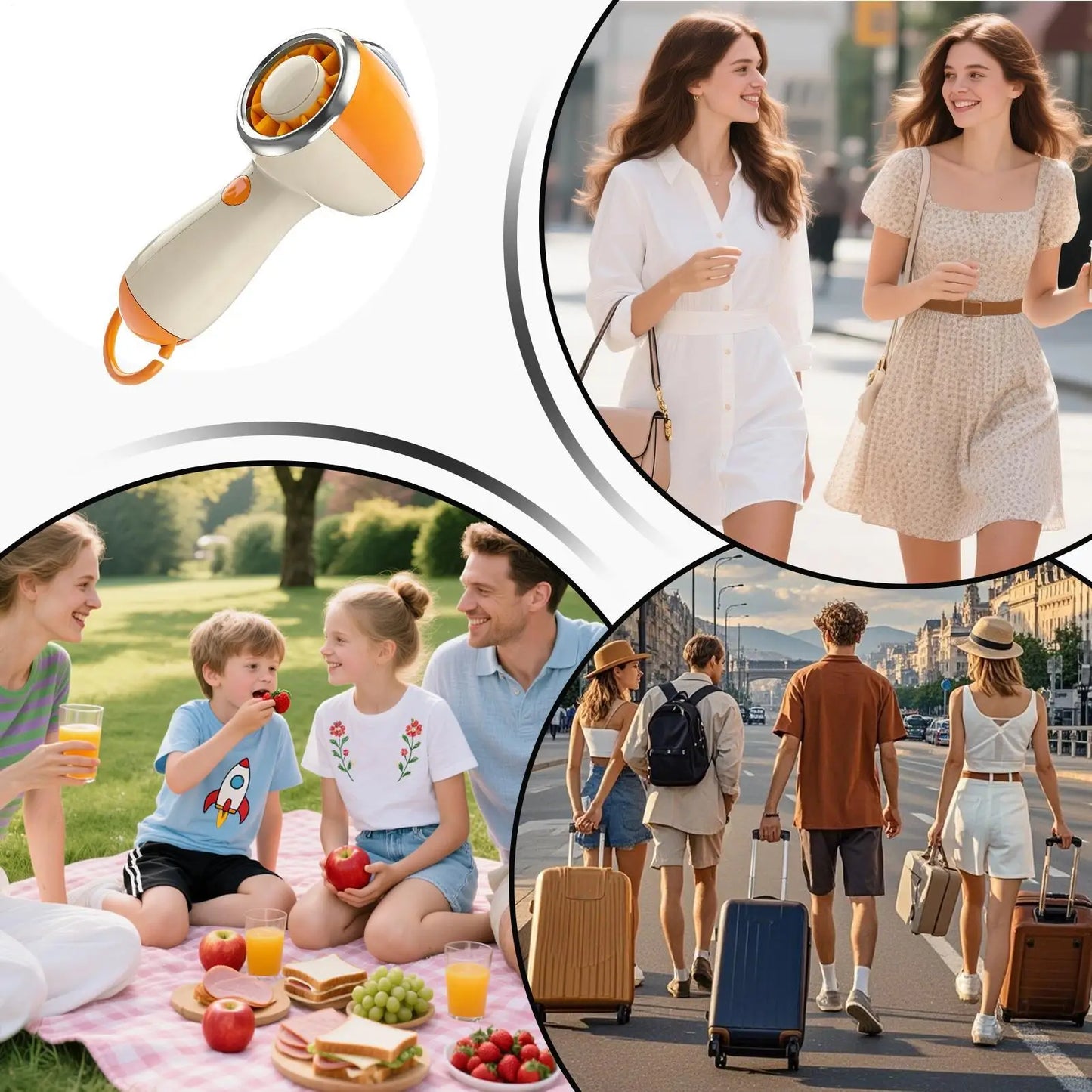 Rechargeable Handheld Fan – 3-Speed Portable Personal Fan