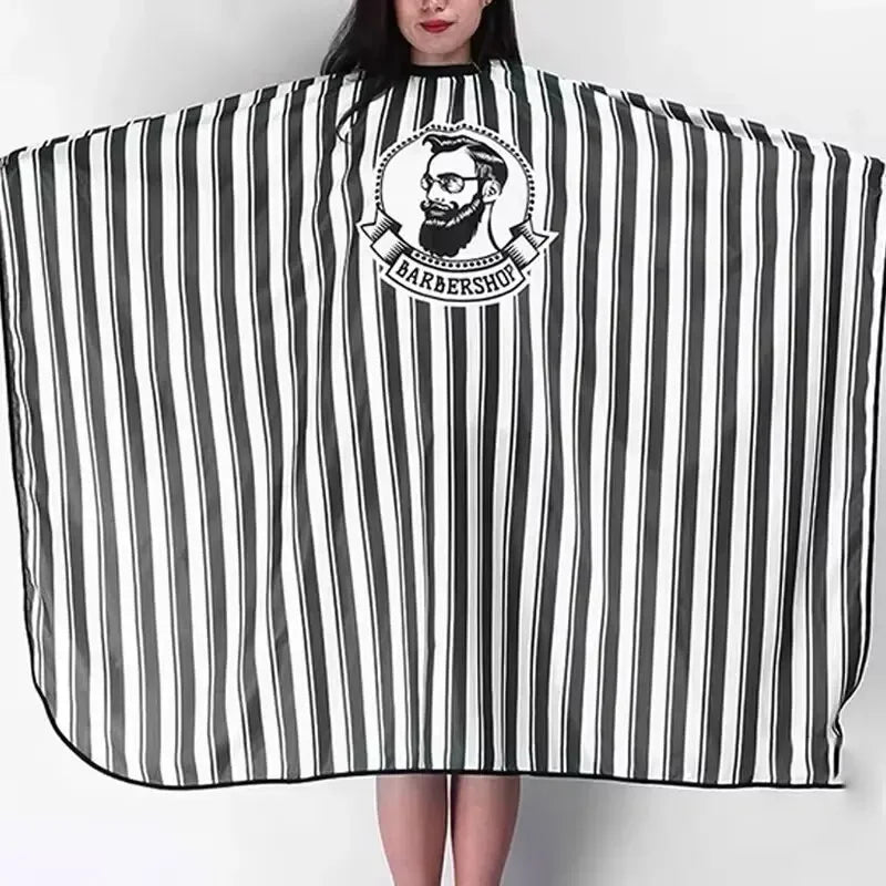 Striped Non-Stick Hair Cutting Cape | Salon Hairstylist Apron