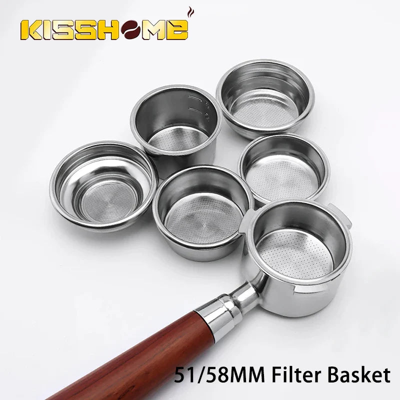 Espresso Filter Basket 51mm 58mm – 1/2/4 Cup Replacement