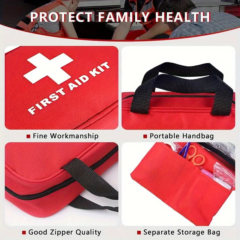 First Aid Kit For Home & Outdoor Activities Comprehensive Easy To Carry Emergency Equipment Supplies For Hiking Survival Kits Peaceful Pleasures Health and Wellness