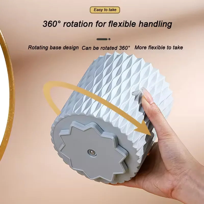 Rotating Makeup Brush Organizer | 360° Desktop Cosmetic Holder