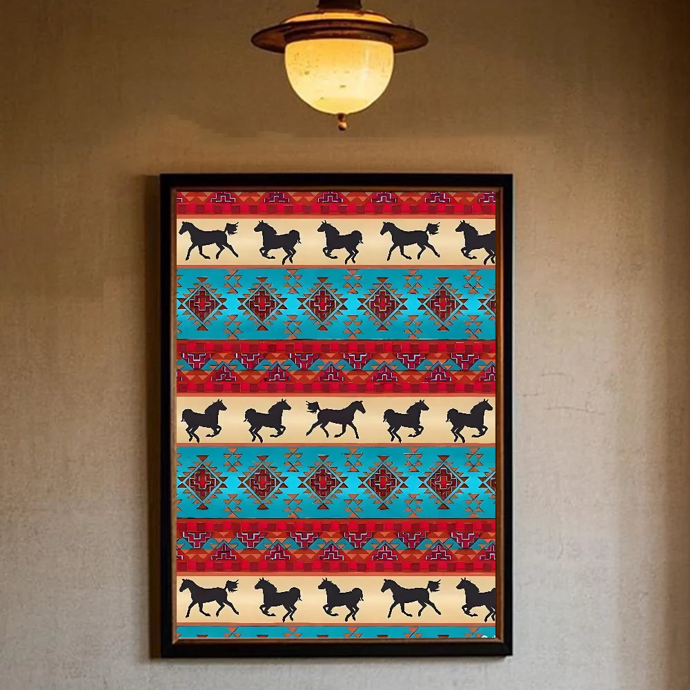 African Classic Fabric Kente Cloth Poster HD art sticky wall waterproof home living room bedroom bar aesthetic decoration Peaceful Pleasures Health and Wellness