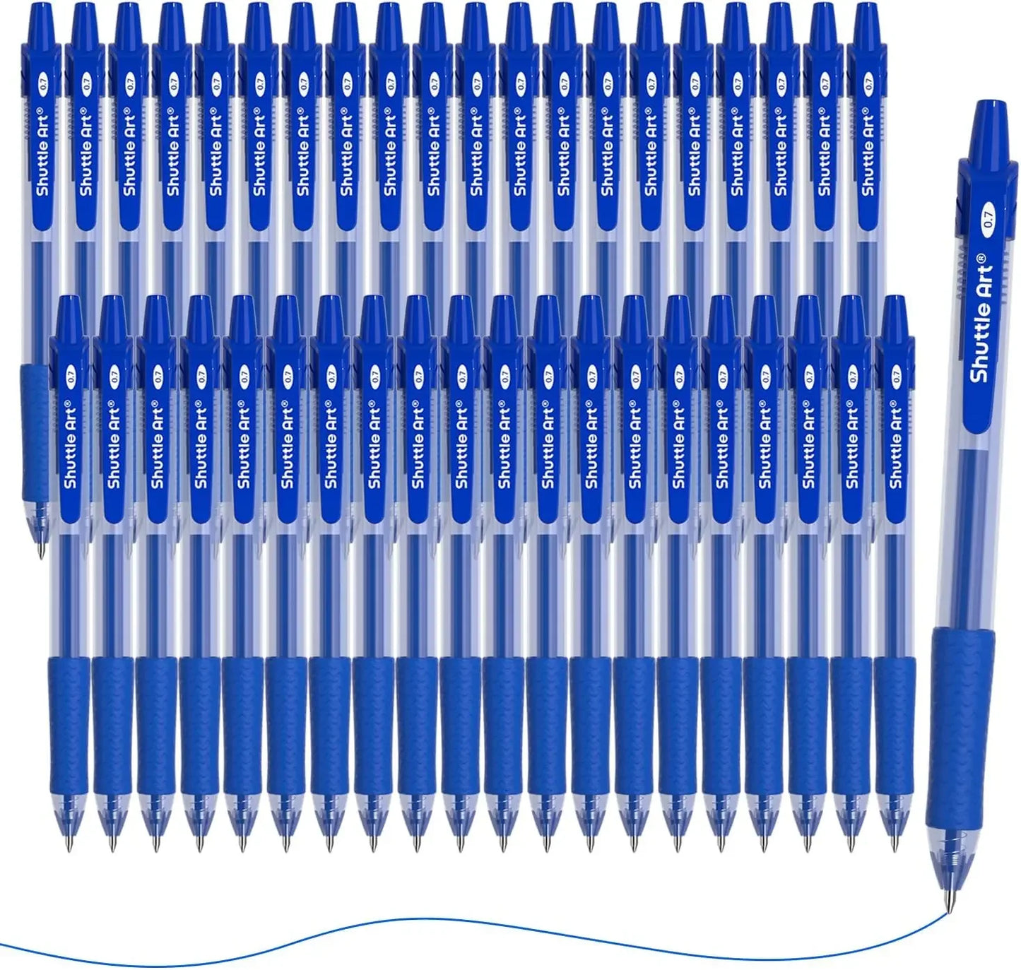40 Pack Retractable Blue Gel Pens, 0.7mm Medium Point Smooth Writing with Comfortable Grip for Office School Home Peaceful Pleasures Health and Wellness United States