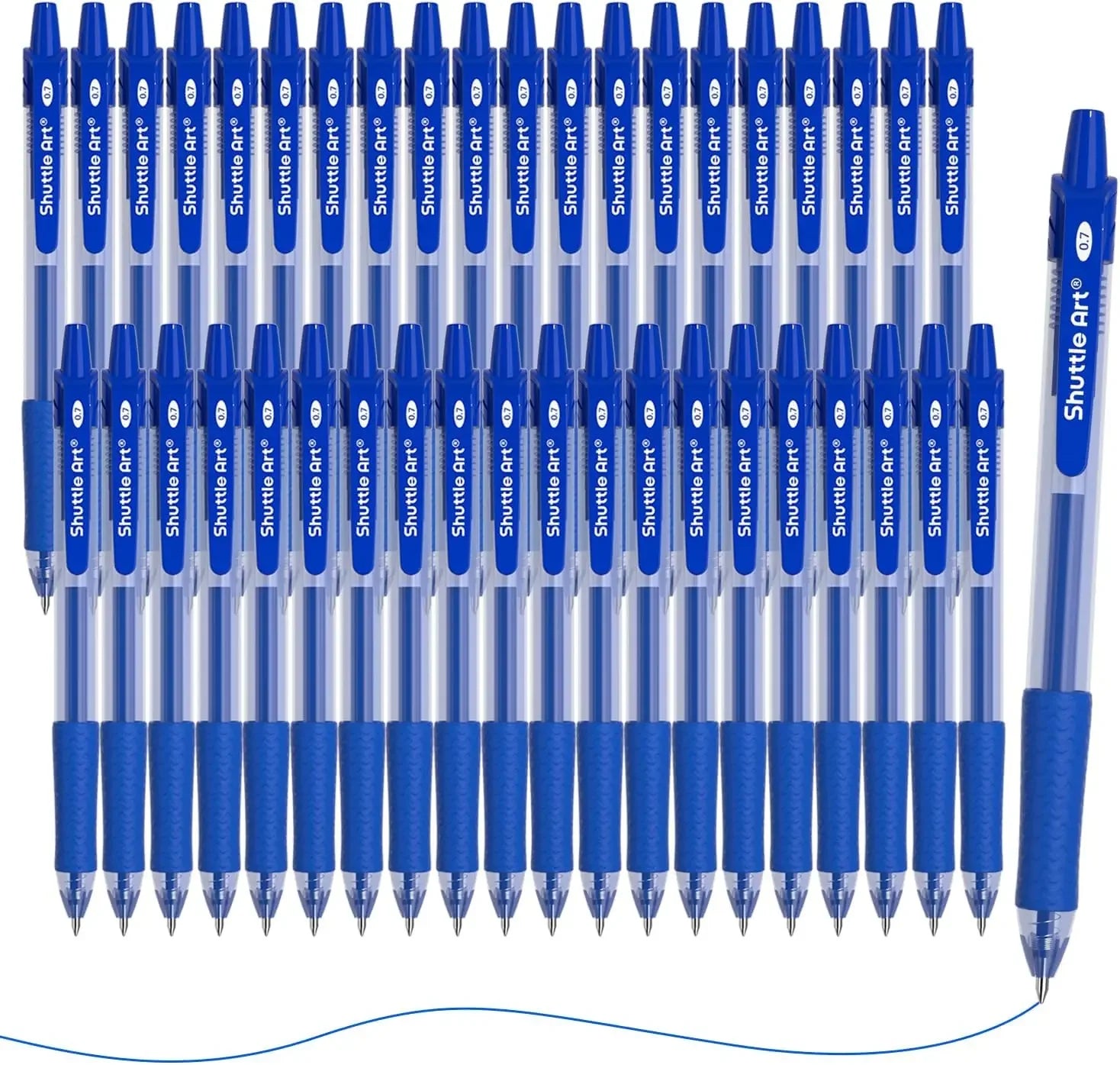 40 Pack Retractable Blue Gel Pens, 0.7mm Medium Point Smooth Writing with Comfortable Grip for Office School Home Peaceful Pleasures Health and Wellness United States