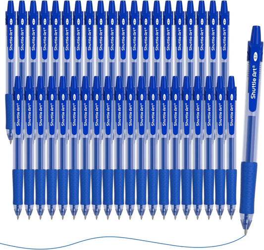 40 Pack Retractable Blue Gel Pens, 0.7mm Medium Point Smooth Writing with Comfortable Grip for Office School Home Peaceful Pleasures Health and Wellness United States