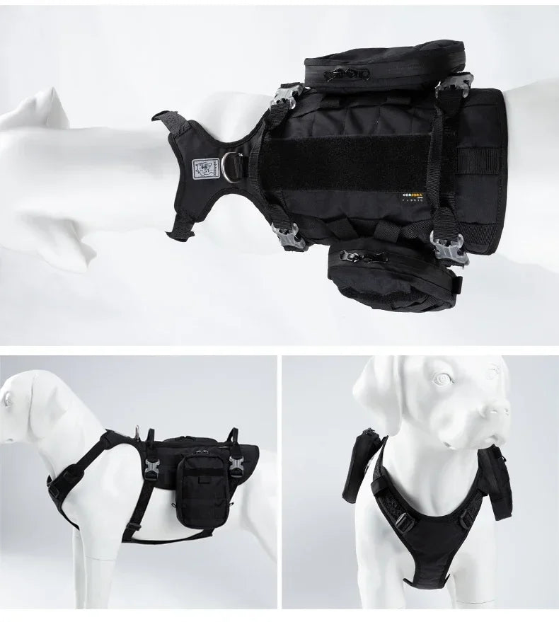 Truelove Tactical Dog Harness with Backpack YH1805 Peaceful Pleasures Health and Wellness