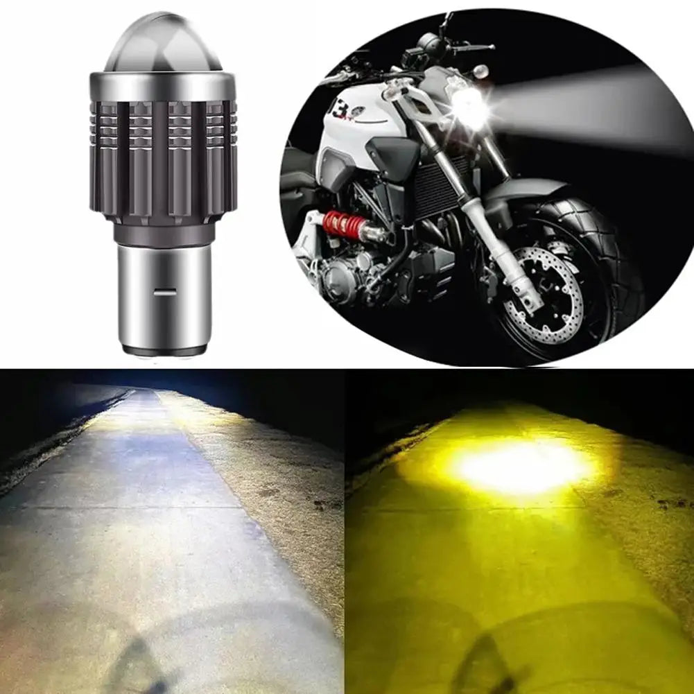 BA20D LED Motorcycle Headlight Bulb 12000LM Hi/Lo Beam 12V