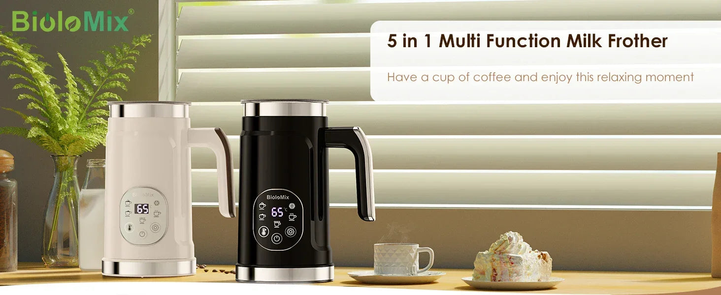 BioloMix 4-in-1 Automatic Milk Frother & Warmer 500W Milk Frother Peaceful Pleasures Health and Wellness