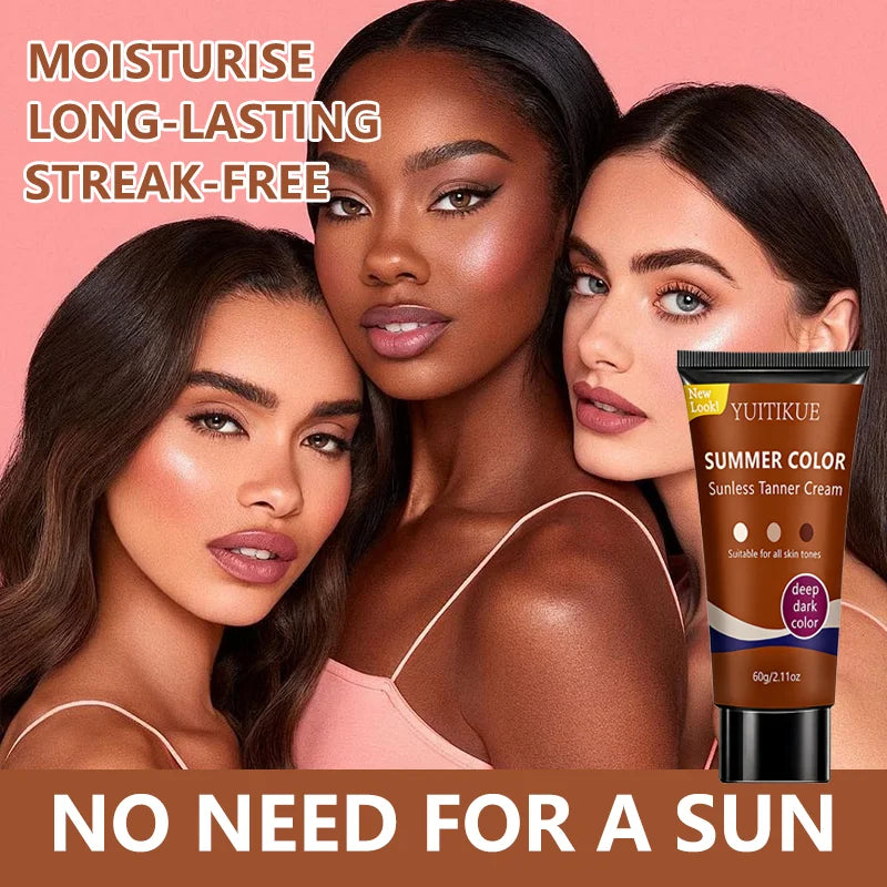 YUITIKUE Self Tanner – Clear Formula, Natural Deep Dark Glow 60g