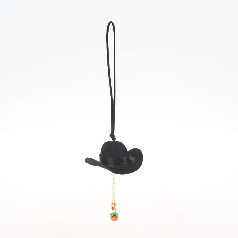 Retro Cowboy Car Pendant Keychain & Backpack Ornament Car Pendant Keychain Peaceful Pleasures Health and Wellness Black-B