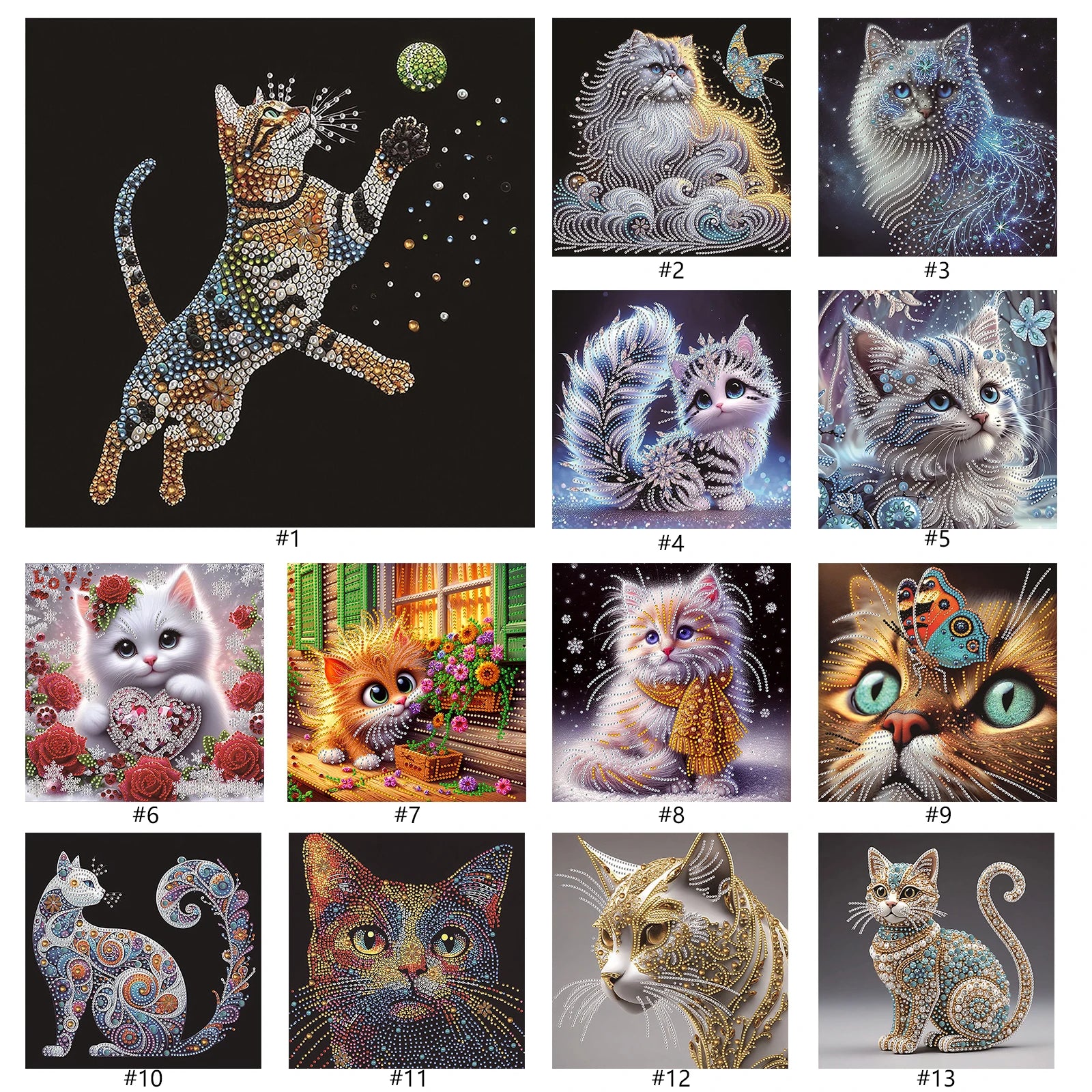 Cat Special Shaped DIY Partial Drill Diamond Painting Kits for Adults Beginners Home Decor Diamonds Dots Gem Art Kits 30x30cm Peaceful Pleasures Health and Wellness