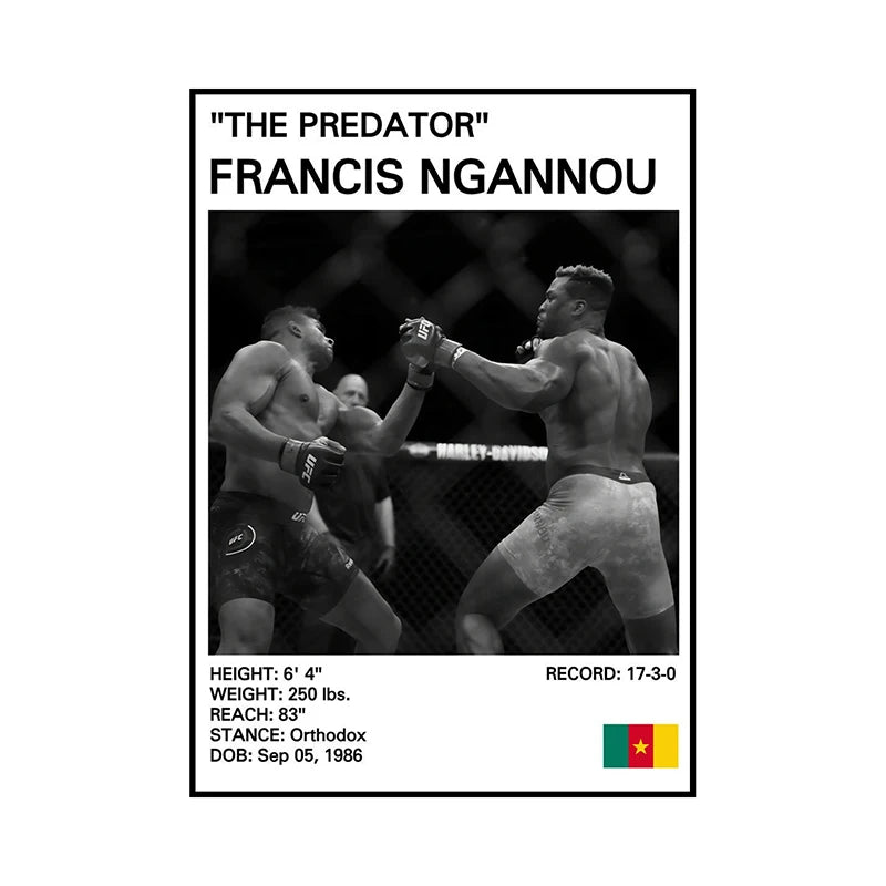 Black and White Boxing Legends Canvas Poster Boxing Inspirational Canvas Painting Print Wall Art for Gym Bedroom Home Decor Peaceful Pleasures Health and Wellness