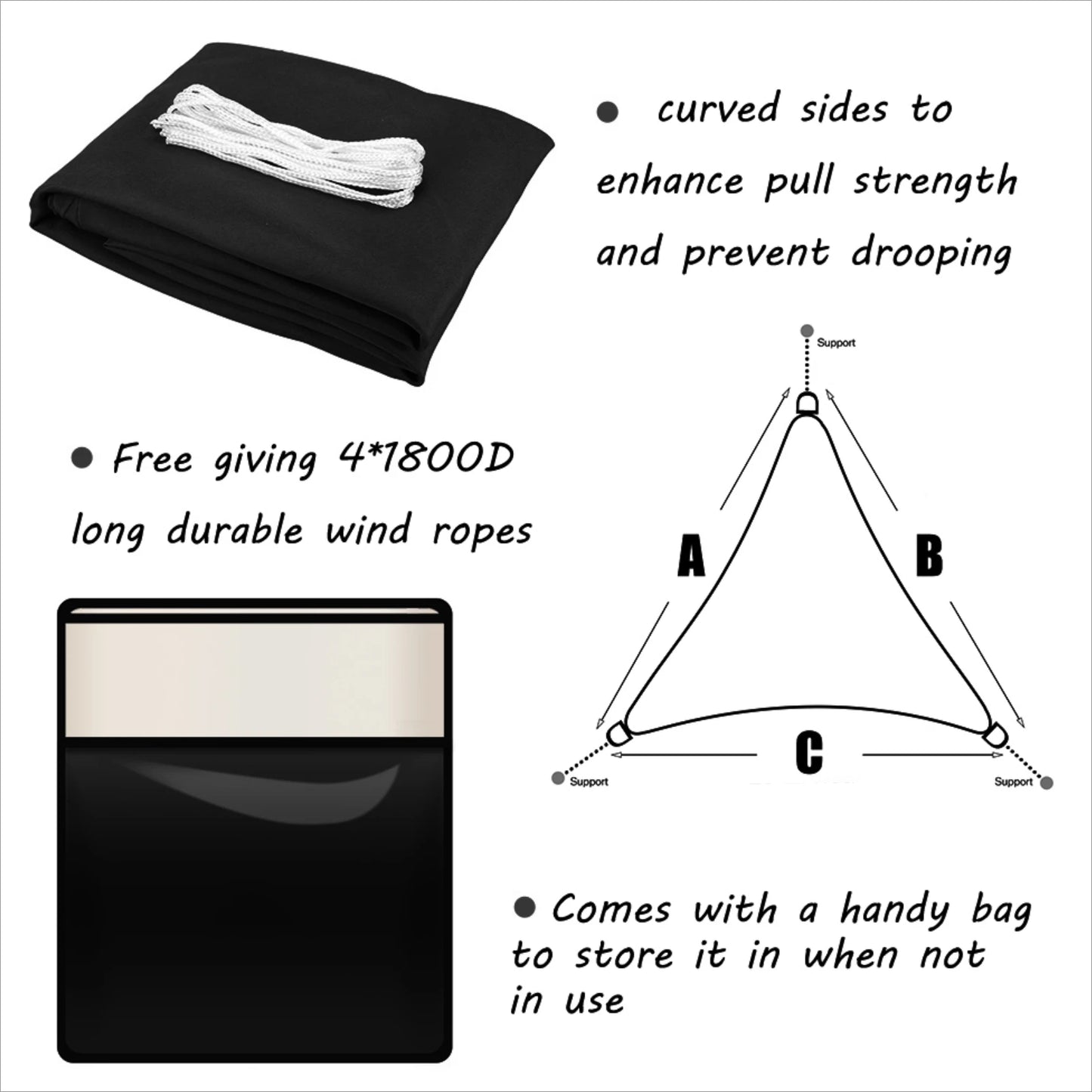 Triangle Sun Shade Sail – Waterproof UV Canopy for Patio & Pool