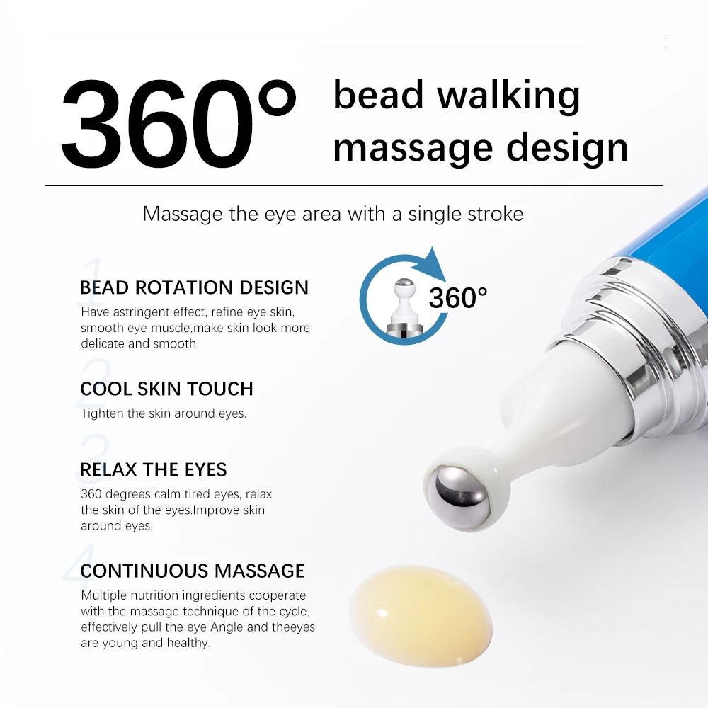 Anti-Wrinkle Eye Serum 5% Caffeine Eye Cream Eye Roller Ball Cream For Dark Circles Fades Fine Lines Remove Eye Bags 15ml Peaceful Pleasures Health and Wellness