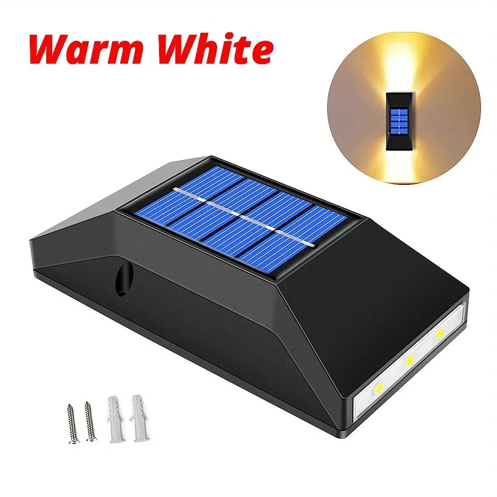 Solar LED Outdoor Wall Light IP65 Waterproof Garden Fence Lamp