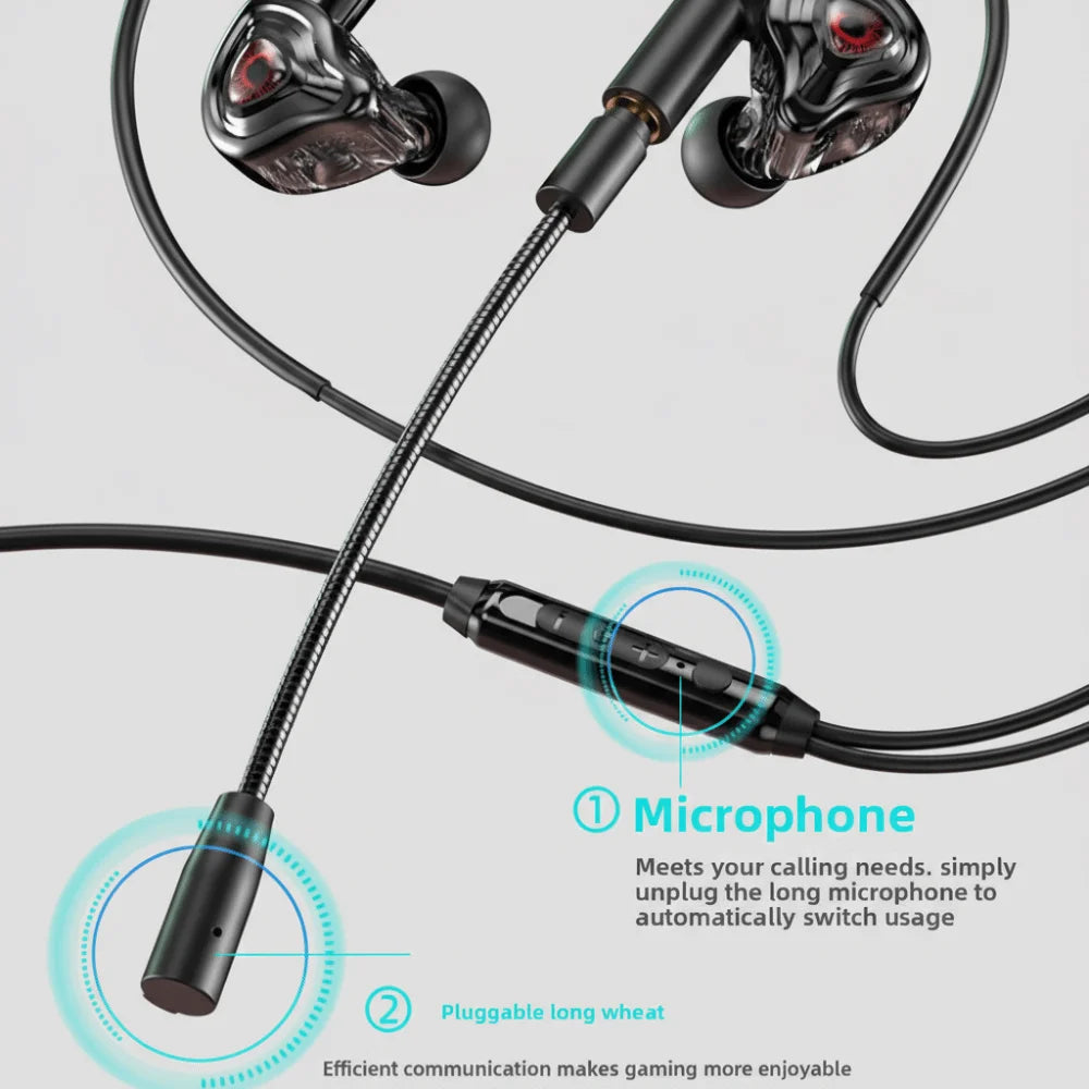 Music Earphones Dual Mic Wired Earphone in-Ear 3.5mm/Type C Wired Headset HiFi Stereo Universal Earpiece Headset Listen To Music Peaceful Pleasures Health and Wellness