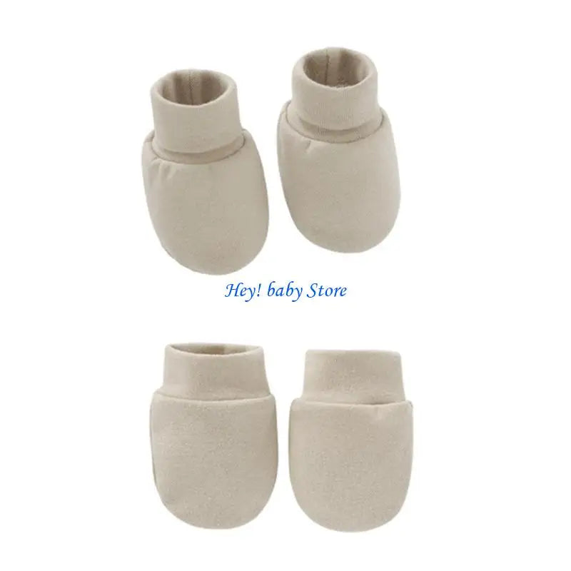 No-Scratch Baby Mittens & Socks Set | Newborn Cotton Gift